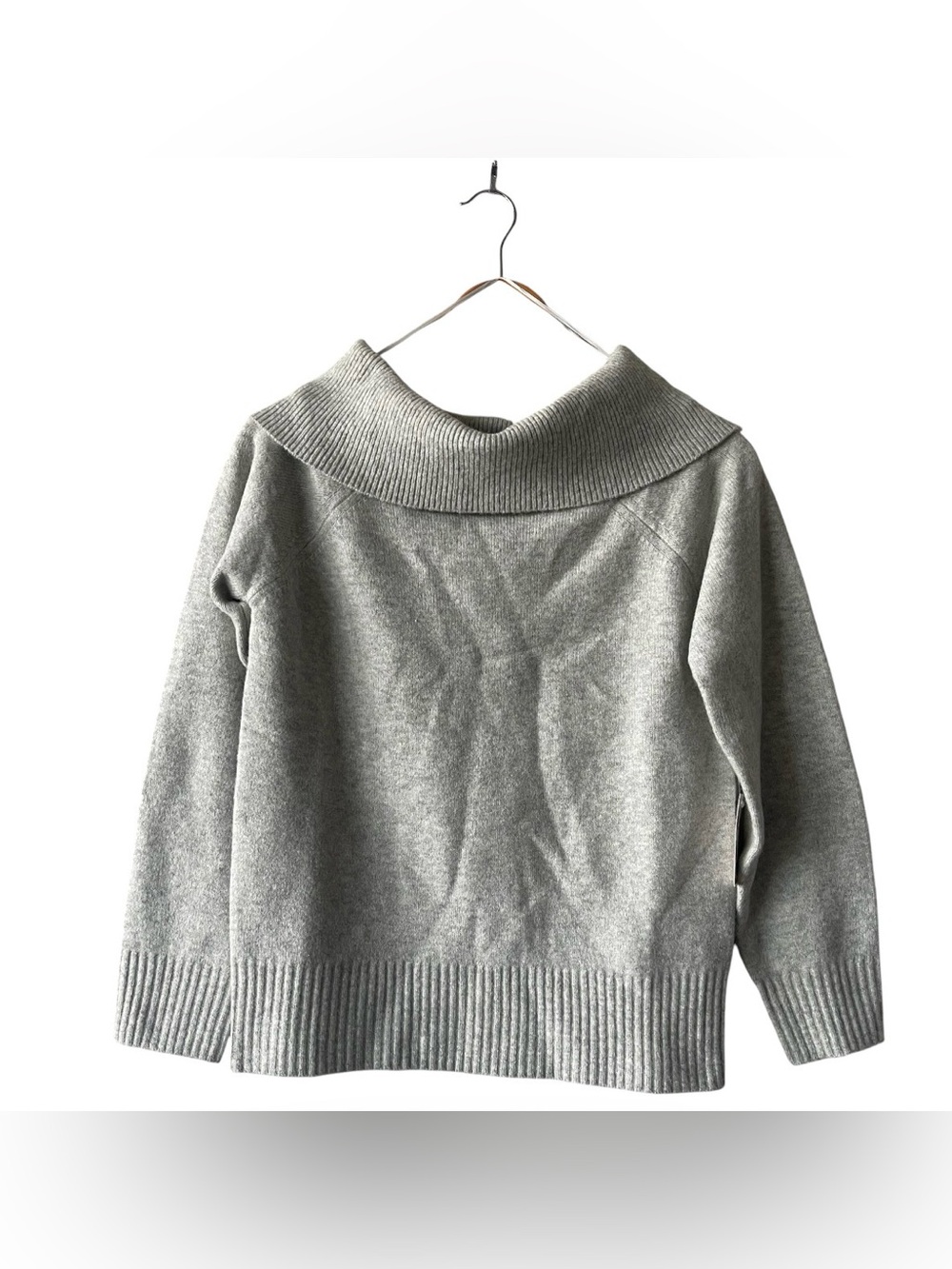 Lucky Brand Cloud Soft Off The Shoulder Heather Gray Sweater Small NWT
